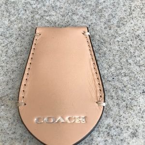 Tan Leather Coach key Fob